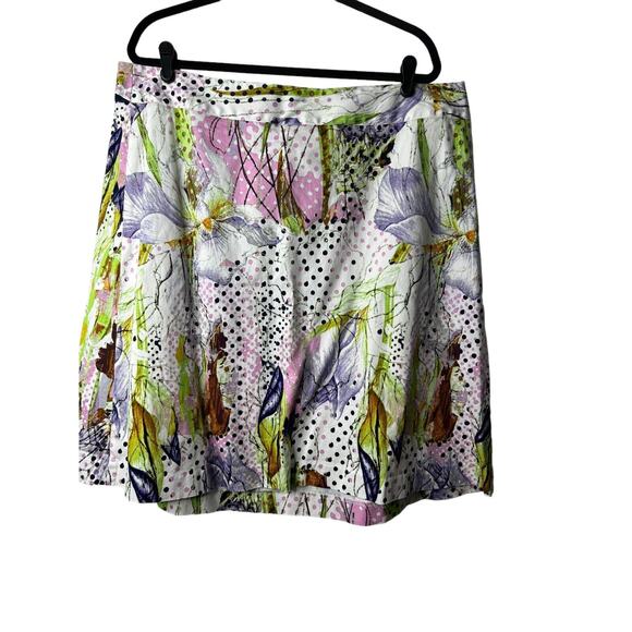 Lane Bryant Skirt Womens Size 20 Multicolor Floral Cotton Blend Short A-Line - Picture 1 of 11